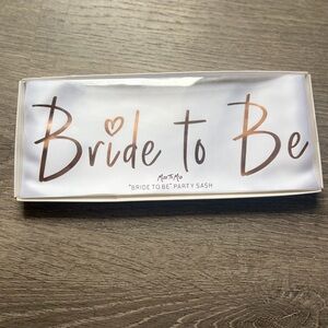 Bride to Be White Sash with Rose Gold Script